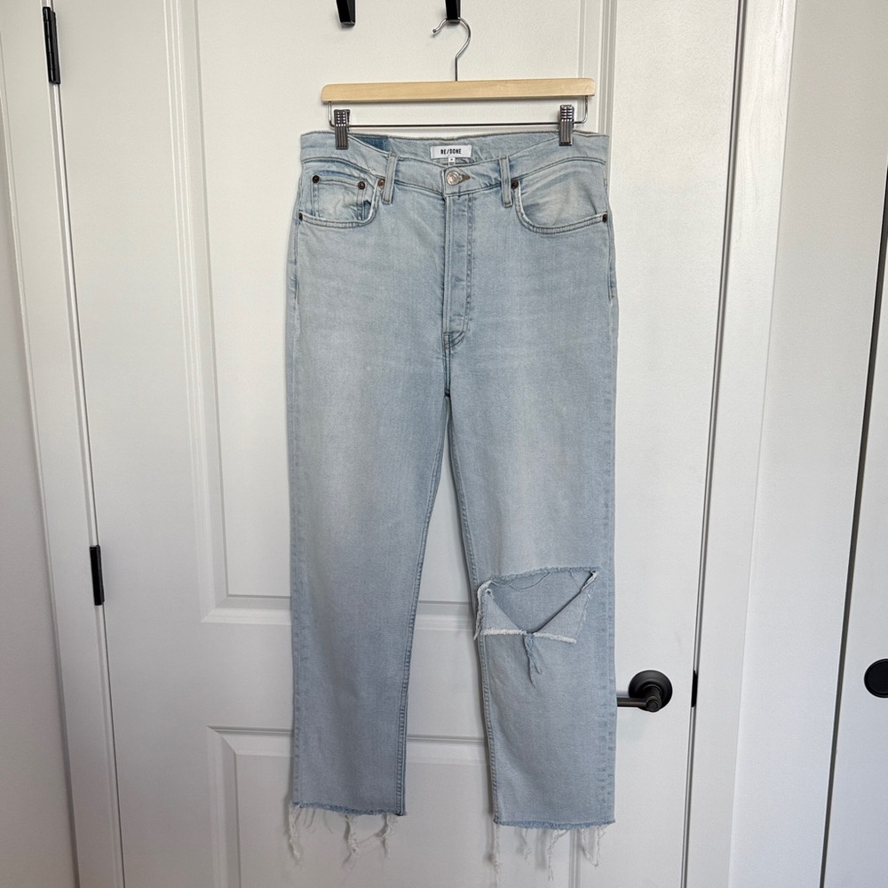 Re/Done Jeans Light Wash Knee Hole